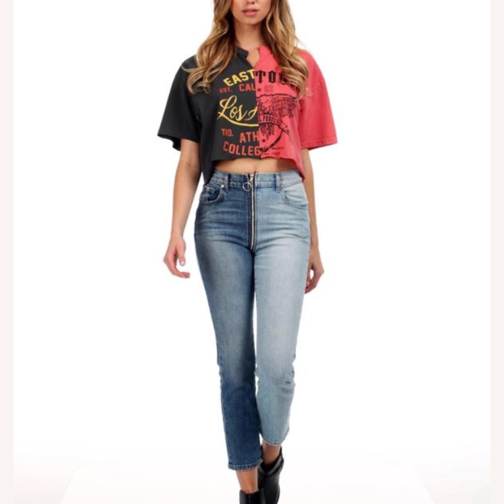 Revive denim Tokyo ying yang zipper two tone denim